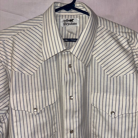 White and Black Casual Button Down Shirt with Classic Western Design - Picture 2 of 11